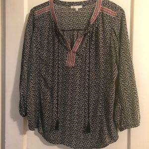 Chevron print pheasant top xl